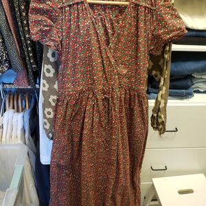 Christy Dawn Red Floral Midi Dress